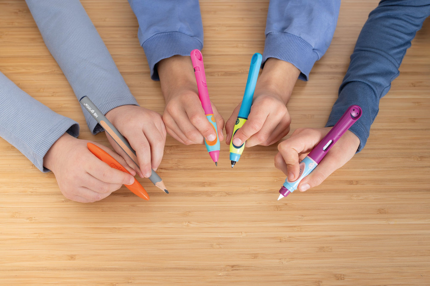 Pencil griffix® B2NB Neon Fresh Blue with laser engraving